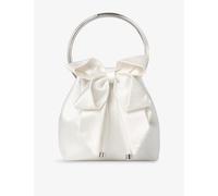 Jimmy Choo Womens Jimmy Choo Bon Bon Mini Satin Top-Handle Bag Ivory/Silver 1 Size