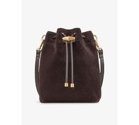 Jimmy Choo Womens Jimmy Choo Cinch Mini Suede Cross Body Bag Coffee/Gold 1 Size