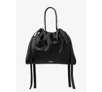 Jimmy Choo Womens Jimmy Choo Drawstring Mini Top Handle Satin Shoulder Bag Black/Black/Silver 1 Size