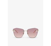 Jimmy Choo Womens Jimmy Choo Jc4004Hb Square-Frame Metal Sunglasses Gold