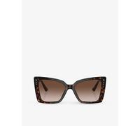 Jimmy Choo Womens Jimmy Choo Jc5001B Square-Frame Tortoiseshell Acetate Sunglasses Brown