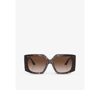 Jimmy Choo Womens Jimmy Choo Jc5006U Square-Frame Tortoiseshell Acetate Sunglasses Brown