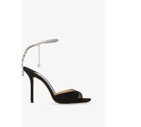 Jimmy Choo Womens Jimmy Choo Saeda Crystal-Embellished Suede Courts Black/Crystal Eur 34.5 / 1.5 UK Women