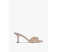 Jimmy Choo Womens Jimmy Choo Skye 70 Crystal-Embellished Satin Sandals Gold/Crystal Eur 40 / 7 UK Women