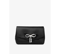 Jimmy Choo Womens Jimmy Choo Soft Bow Mini Satin Clutch Bag Black/Silver 1 Size