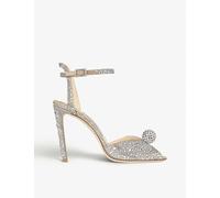 Jimmy Choo Womens Nude/crystal Sacora 100 Crystal-embellished Suede Sandals Eur 36.5 / 3.5 Uk Women