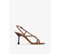 Jimmy Choo Womens Tan/tortoise Etana 80 Leather Heeled Sandals Eur 37 / 4 Uk Women