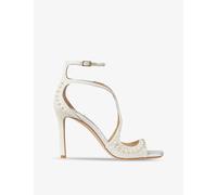 Jimmy Choo Womens White/white Azia 95 Satin Heeled Sandals Eur 37 / 4 Uk Women