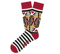 Jimmy Lion socks in White Black with Queen of Hearts prints, made of combed cotton. Mid-calf lenght in size 4-7. Walk with style!