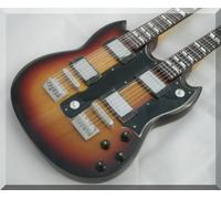 Jimmy Page Doubleneck Miniature Guitar Replica Sunburst