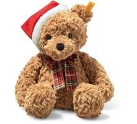 Steiff soft toy Jimmy Teddy Bear Christmas, cute cuddly toy with plastic eyes, children, boys & girls, Friends, plush animal 30 cm, brown, 113239