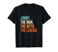 Jimmy The Man The Myth The Legend First Name Jimmy T-Shirt, Men, Black, Medium