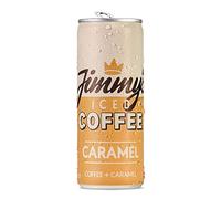 Jimmy's Iced Coffee Caramel SlimCan 250 ml | Refreshing, Ready to Drink Rainforest Alliance Arabica Chilled Coffee Energy Drink