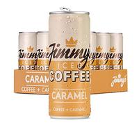 Jimmy's Iced Coffee Caramel SlimCan Multipack (12 x 250 ml) Refreshing, Ready to Drink Rainforest Alliance Arabica Chilled Coffee Energy Drink