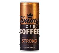 Jimmy's Iced Coffee Strong Extra Shot | 1 x 250ml Espresso Flavour SlimCans | Flat White Cold, Brewed Coffee with Rainforest Alliance Single Origin Arabica Coffee Beans