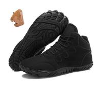 Non-Slip & Universal Winter Barefoot Shoe Waterproof, Outdoor Barefoot Boots, Winter Hiking Sneakers, Hike Footwear(Black,6 UK)