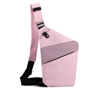 JIMNOO Peaksta Slim Carry, Multi-Functional Anti Theft Crossbody Shoulder Bag, Durable & Waterproof Oxford Cloth(Pink purple,Right Shoulder)