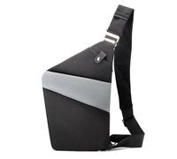 JIMNOO Peaksta Slim Carry, Multi-Functional Anti Theft Crossbody Shoulder Bag, Durable & Waterproof Oxford Cloth(Black gray,Left Shoulder)