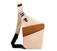 JIMNOO Peaksta Slim Carry, Multi-Functional Anti Theft Crossbody Shoulder Bag, Durable & Waterproof Oxford Cloth(Khaki coffee,Left Shoulder)