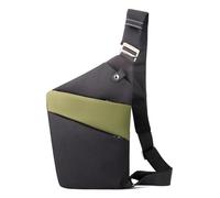 JIMNOO Peaksta Slim Carry, Multi-Functional Anti Theft Crossbody Shoulder Bag, Durable & Waterproof Oxford Cloth(Black green,Right Shoulder)
