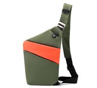 JIMNOO Peaksta Slim Carry, Multi-Functional Anti Theft Crossbody Shoulder Bag, Durable & Waterproof Oxford Cloth(Green orange,Right Shoulder)