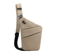 JIMNOO Peaksta Slim Carry, Multi-Functional Anti Theft Crossbody Shoulder Bag, Durable & Waterproof Oxford Cloth(Khaki,Left Shoulder)