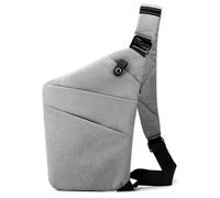 JIMNOO Peaksta Slim Carry, Multi-Functional Anti Theft Crossbody Shoulder Bag, Durable & Waterproof Oxford Cloth(Light gray,Left Shoulder)