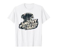 Jimothy Best Trash Panda in the Galaxy Value Graphic T-Shirt, Men, White, S