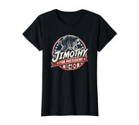 Jimothy for President Funny Raccoon Campaign Value Graphic T-Shirt, Women, Black, XL