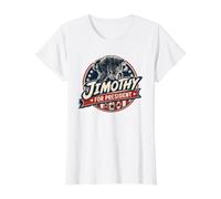 Jimothy for President Funny Raccoon Campaign Value Graphic T-Shirt, Women, White, XL