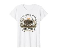 Jimothy from Seattle It’s OK to Be Weird Raccoon Cottagecore Value Graphic T-Shirt, Women, White, S