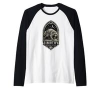 Jimothy Gothic Raccoon Short Spine Heart Seattle Trash Panda Raglan Baseball Tee
