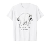 Jimothy It's Ok to Be Weird Funny Racoon Value Graphic T-Shirt, Men, White, M