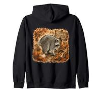 Jimothy Raccoon Cornucopia Pumpkins Harvest Thanksgiving Zip Hoodie