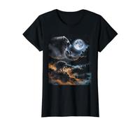 Jimothy Raccoon Howling At Moon Mountain Wanderer Meme Value Graphic T-Shirt, Women, Black, S