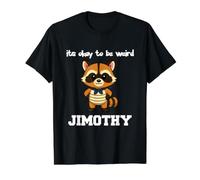 Jimothy Raccoon It's Okay to Be Weird Value Graphic T-Shirt, Men, Black, XL