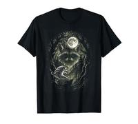 Jimothy Raccoon Negative Space Vintage Magic Full Moon Art Value Graphic T-Shirt