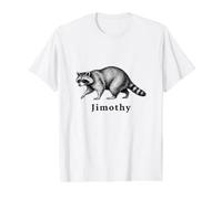 Jimothy Raccoon Novelty Graphic Humorous Wildlife Meme Value Graphic T-Shirt, Men, White, L