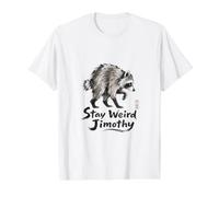 Jimothy Stay Weird Funny Viral Raccoon Seattle Trash Panda Value Graphic T-Shirt, Men, White, S