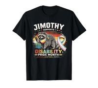 Jimothy the Raccoon Disability Pride Value Graphic T-Shirt, Men, Black, XL