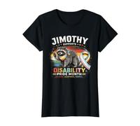 Jimothy the Raccoon Disability Pride Value Graphic T-Shirt, Women, Black, L