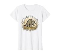 Jimothy the Raccoon It's Okay to Be Weird Value Graphic T-Shirt, Women, White, S