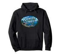 Jimothy Was Here Crater Lake Oregon Vintage Postcard Raccoon Pullover Hoodie
