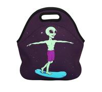 JIMOWANG Alien Cute Neoprene Lunch Bag Reusable Lunch Box Insulated Lunch Bags Tote Cartoon Thermal Picnic Waterproof Lunch Handbag
