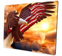 JIMOWANG American Flag Eagle Non-Slip Gaming Mouse Pad Smooth Surface Mousepad Rubber Mouse Pads 9.5 x 7.9 Inch