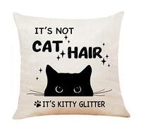 JIMOWANG Black Cat Throw Pillow Case Modern Cushion Cover Square Pillow Cover Decoration for Sofa Bed Chair Car 18 x 18 Inch