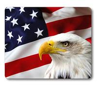 JIMOWANG Eagle on American Flag Gaming Mouse Pad Smooth Surface Mousepad Rubber Mouse Pads 9.5 x 7.9 Inch