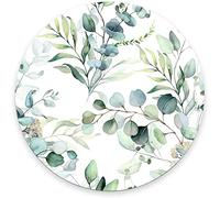 JIMOWANG Grass Leaves Mouse Pad for Desk with Non-Slip Rubber Base Office Computer Round Mousepad Mouse Mat for Home Office Desk Accessories