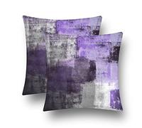JIMOWANG Modern Accent Violet Gray Pillow Covers Set of 2 Throw Pillow Case Soft Elegant Decorative Couch Cushion Cover for Bed Living Room 18x18 Inch