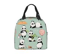 JIMOWANG Panda Portable Lunch Bag Compact Tote Bag Reusable Lunch Box Container for School Office Work